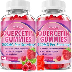 Quercetin Gummies 500mg for Kids & Adults, Organic Quercetin Supplements with Bromelain Zinc Vitamin C and D3 Support Antioxidant & Immune System Health, Strawberry Flavor 60 Count in Saudi Arabia