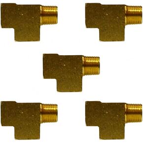 تركيب نحاسي 127C - للشحوم والوقود وLP والغاز الطبيعي والتبريد والأجهزة والأنظمة الهيدروليكية - 5 عبوات 1/4 بوصة أنثى NPT x ذكر NPT x أنثى NPT أصفر -65 درجة فهرنهايت إلى +250 درجة فهرنهايت in Kuwait