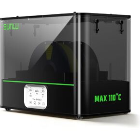 SUNLU Official 3D Printer Filament Dryer E2, 110℃ Max Temperature, 500W PTC Heater, Dry and Anneal 2-in-1, Dual-Chamber, Designed for Engineering Filaments, PC PA-CF FR-ABS Filament Dryer Box (Black) in Kuwait