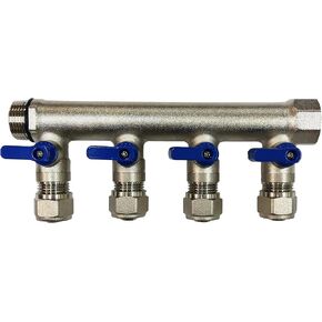 4 حلقات سباكة متعددة مع صندوق 1 بوصة وصمامات كروية 1/2 بوصة، مقبض أزرق in Kuwait