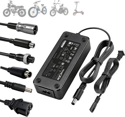 شاحن بطارية سريع 54.6 فولت 3 أمبير للسكوتر الكهربائي، هوفر بورد، سكوتر إلكتروني، دراجة كهربائية، بديل عالمي 7 في 1 لبطارية ليثيوم 48 فولت مدخل 100-240 فولت، متوافق مع سيجواي، فولبام، جيتسون in Kuwait