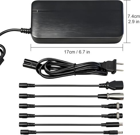 شاحن بطارية سريع 54.6 فولت 3 أمبير للسكوتر الكهربائي، هوفر بورد، سكوتر إلكتروني، دراجة كهربائية، بديل عالمي 7 في 1 لبطارية ليثيوم 48 فولت مدخل 100-240 فولت، متوافق مع سيجواي، فولبام، جيتسون in Kuwait