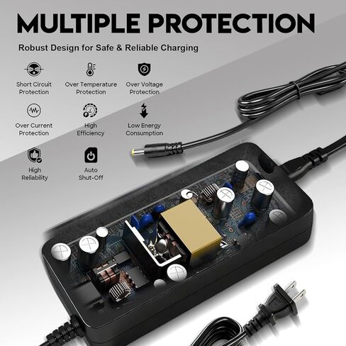 شاحن بطارية سريع 54.6 فولت 3 أمبير للسكوتر الكهربائي، هوفر بورد، سكوتر إلكتروني، دراجة كهربائية، بديل عالمي 7 في 1 لبطارية ليثيوم 48 فولت مدخل 100-240 فولت، متوافق مع سيجواي، فولبام، جيتسون in Kuwait