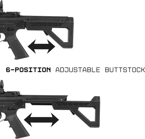 حزمة بندقية ArmyBoy Crosman DPMS SBR Full Auto CO2 BB Gun، بندقية هوائية تكتيكية .177 كال - تتضمن المجموعة: بندقية + BBS + CO2 + أهداف + نظارات + سوار معصم in Kuwait