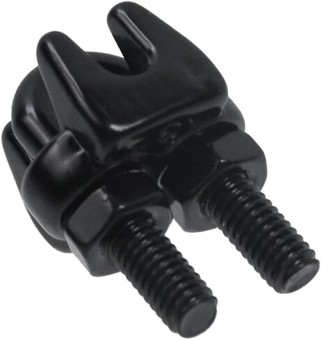 10 عبوات 1/8 بوصة M3 316 مشبك كابل سلك من الفولاذ المقاوم للصدأ، مشبك سلك حبل تثبيت على شكل حرف U، يستخدم للتزوير، أنظمة الدرابزين المؤقتة واللافتات المعلقة (M3، أسود) in Kuwait