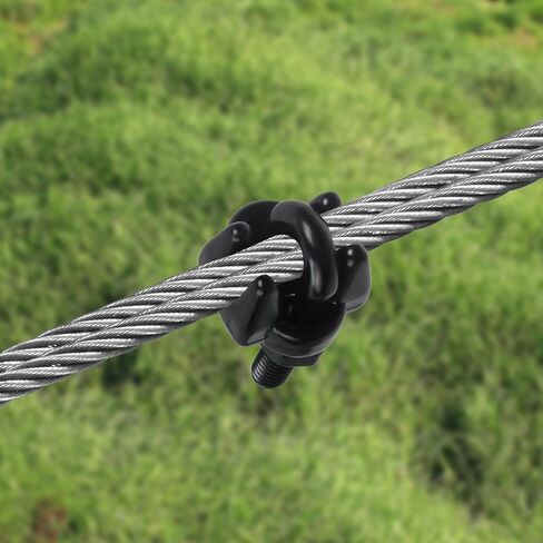 10 عبوات 1/8 بوصة M3 316 مشبك كابل سلك من الفولاذ المقاوم للصدأ، مشبك سلك حبل تثبيت على شكل حرف U، يستخدم للتزوير، أنظمة الدرابزين المؤقتة واللافتات المعلقة (M3، أسود) in Kuwait