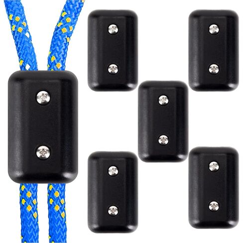 5 قطع مشابك حبل، مشبك حبل مزدوج 1/2 بوصة، موصل حبل بلاستيكي أسود، مشابك حبل قابلة لإعادة الاستخدام لتسلق الصخور، مشابك تثبيت لحلقة حبل نايلون 9-10 مم وحبل مضفر in Kuwait