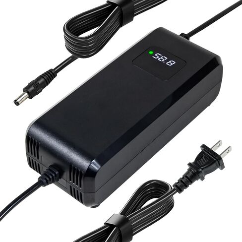 YZPOWER 58.8V 2A Power Charger Adapter for 52V 14s Lithium Battery Pack Compatible with DC 1Prong 5.52.1mmConnector,52 Volt Li-ion Charger with Display and Built-in Fan in Kuwait