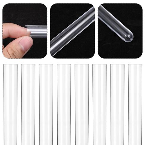 10 Pcs Plastic Test Tubes with Cork Stoppers, 15x150mm 15ml, Clear Vials with Seal Cap Container Transparent Test Tubes with Cork Stoppers for Jewelry Seed Beads Powder Spice Liquid Storage in Saudi Arabia