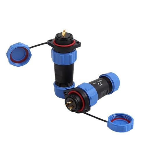 SP21 Waterproof Connector Flange Cable Connector Male Female Outdoor IP68 Socket 2/3/4/5/7/9/12 Pins Welding Type(SP21-4F) in Kuwait