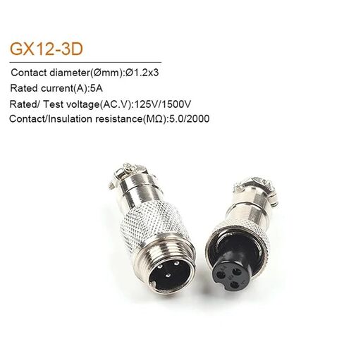 1Set GX12 بعقب 2/3/4/5/6/7 دبوس مقبس كهربائي و 12 مللي متر لرسو السفن الطاقة الذكور والإناث موصل لوحة دائرية (GX12-3 نوع بعقب) in Kuwait