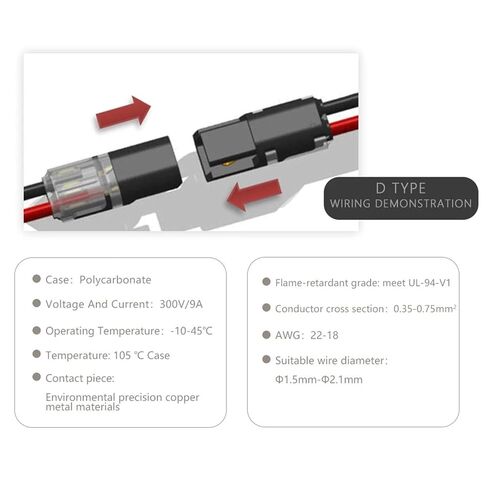 10PCS 2 Pin Way Waterproof Electrical Connector Car Wire Cable Automotive Electrical Strip Terminal Connection in Kuwait