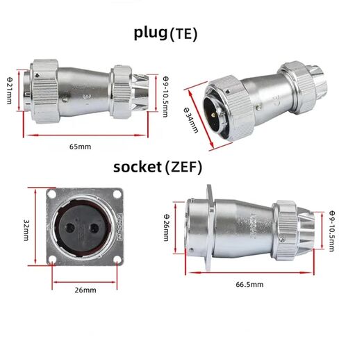 WY24 TE/ZEF Waterpoof IP67 Industrial Cable Wire Connector Circular Connector 2Pin 3Pin 4Pin 9Pin 10Pin 12Pin 19Pin(12Pin,5Sets) in Kuwait