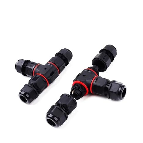 IP68 Cable Waterproof Connector M20 6-10mm Three-Way Branching Device T-Type Outdoor Rainproof Wiring Terminal LED Connectors(2 P) in Kuwait
