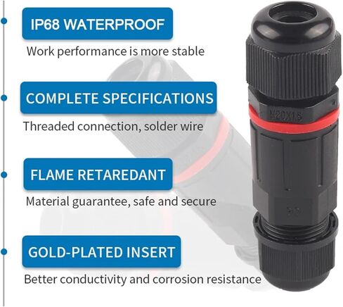 IP68 Waterproof Wire Connector Cable Adapter 3-10mm/6-11mm Outdoor Socket Waterproof Straight Screw Fixing Connectors in Kuwait