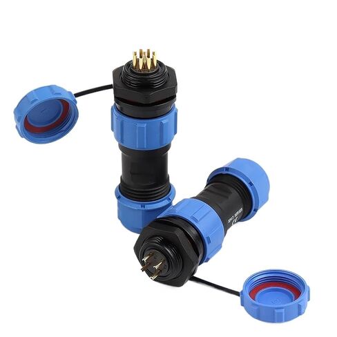 SP17 Back Nut Connector Male Female Cable IP68 Waterproof 2/3/4/5/7/9/10 Pins Socket Welding Type(SP17-7L) in Kuwait