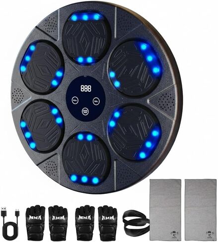 2025 Bluetooth Music Boxing Machine 3.0 for Adults-Kids, Interactive Wall Mounted Workout Punch Game with 4 Gloves for Parent-Child, Light & Sound Training, Home Fitness & Stress Relief in Kuwait