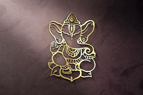 Metal Gold Ganesha Wall Decor, 14" Ganesha Statutes, Ganesha Decoration, Ganesh Statute, Ganesha Metal Wall Art, Ganapati Decorations, Hindu Wall Art and Decor, Indian Wall Decor, Elephant Decor, in Kuwait