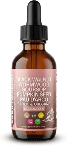 قطرات سائلة للتنظيف العشبي من ريسيليا - مستخلص الجوز الأسود والشيح مع بذور اليقطين والثوم والكركم - صبغة نباتية خالية من الكحول لدعم الصحة الهضمية واليومية، 2 أونصة سائلة in Kuwait