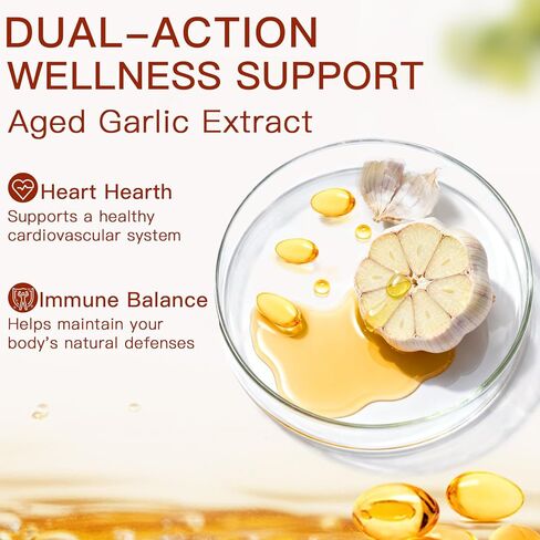 Aged Garlic Extract,Odorless Organic Garlic Capsules for Heart & Immune Antioxidant Supplements,Vegetarian,Non-GMO,Gluten-Free, All-Natural,300 Softgels in Kuwait
