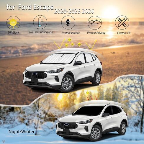 Car Windshield Sun Shade Custom Fit Honda Accord 2013-2017, [2024 Upgrade] Thicken Front Window Reflector Sunshade with Storage Bags, Foldable Sun Visor Interior Protection Blocks Heat and Sun in Kuwait