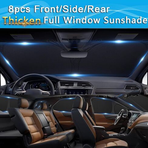 Car Windshield Sun Shade Custom Fit Honda Accord 2013-2017, [2024 Upgrade] Thicken Front Window Reflector Sunshade with Storage Bags, Foldable Sun Visor Interior Protection Blocks Heat and Sun in Kuwait