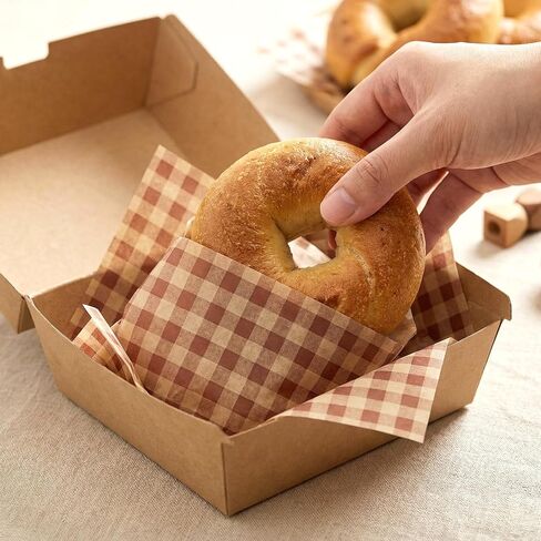100 Pcs Greaseproof Paper,7.1x7.1" Grease Proof Paper Sheets for Cookies,Disposable Grease Proof Papers Sheets,Squares Checkered Sandwich & Burger Wraps Tray Parchment Liners in Saudi Arabia