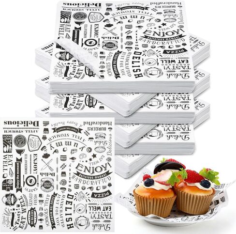 Outus 500 Pcs 7 x 7 Inch Deli Wax Paper Sheets Sports Party Grease Resistant Tray Basket Liners Newsprint Paper Water and Grease Proof Sandwich Wrapping Square Hot Dog Wrapper for Food Baking (Brown) in Saudi Arabia