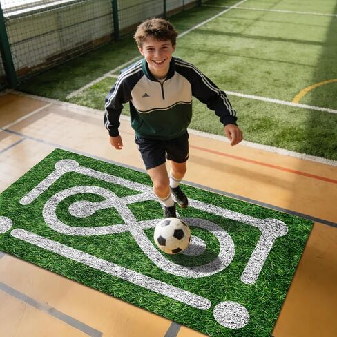 العشب التدريبي على المراوغة لكرة القدم بطول 5 أقدام × 3 أقدام - حصيرة تدريب مهارة إتقان كرة القدم المحمولة للتحكم في الكرة وتدريبات حركة القدم - مصممة لعشاق كرة القدم in Kuwait