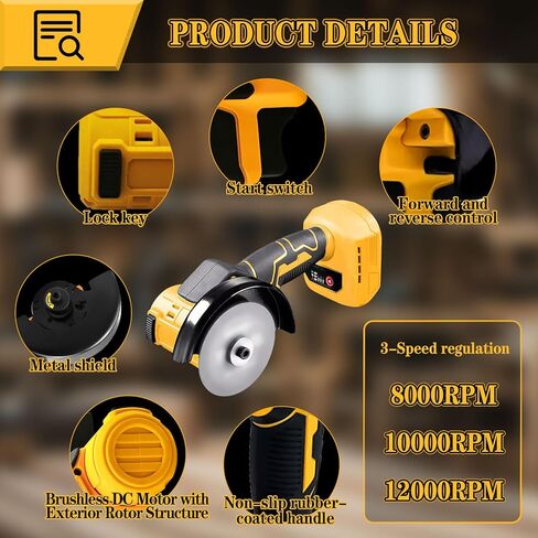 4" Mini Cordless Circular Saw Compatible with Dewalt 20V MAX Battery Max 12000RPM, 500W, Cutting Depth 25mm, Brushless Cut Off Tool and Compact, for Wood Metal Plastic (Bare Tool Only) in Saudi Arabia