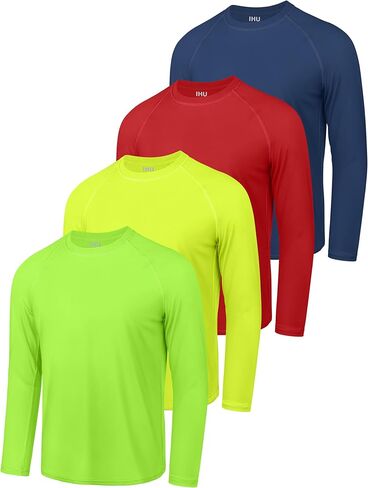 4 حزمة الأولاد واقي طفح شباب القمصان النيون spf قمصان الأكمام طويلة الأكمام in Kuwait