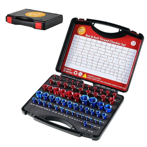 Housolution Thread Checker, 58PCS Nut and Bolt Thread Checker Set, 32 Standard and 26 Metric Bolt Size Finder for Quickly Identify on Tricky and Narrow Area in Kuwait