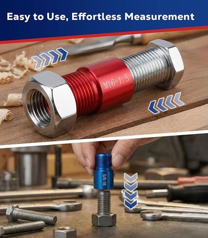 Housolution Thread Checker, 58PCS Nut and Bolt Thread Checker Set, 32 Standard and 26 Metric Bolt Size Finder for Quickly Identify on Tricky and Narrow Area in Kuwait