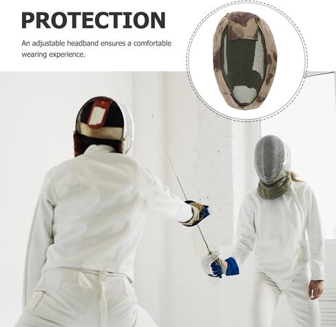 Ciieeo Fencing Mesh Mask Protective Full Face Guard Metal Wire Breathable Steel Screen Mask for Outdoor Combat and Training in Kuwait