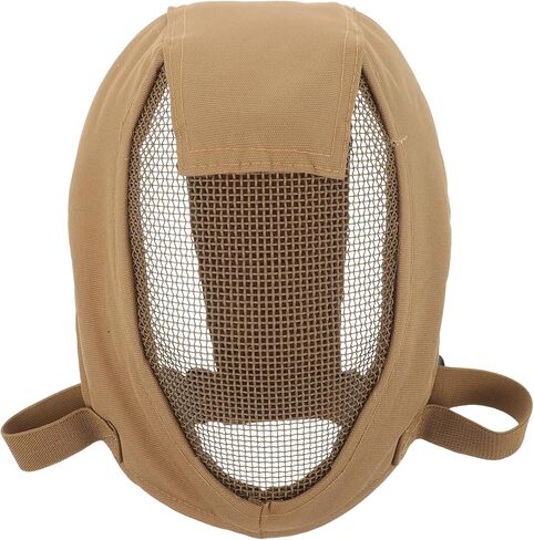 Full Face Breathable Fencing Mask with Metal Wire Mesh, Anti-Impact Outdoor Sports Face Guard for Adults, Mud Color Protective Field Mask for Hunting and Team Sports in Saudi Arabia