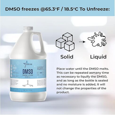 ستيلر كيميكال - DMSO - ثنائي ميثيل سلفوكسيد - 1 جالون - 99.99% عالي النقاء - صنع في الولايات المتحدة الأمريكية in Kuwait