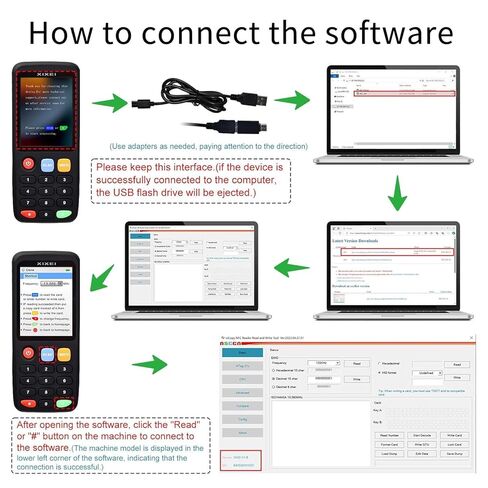 X7 RFID Reader Writer (RFID Copier Multi-Frequency Smart Card Reader ID IC Elevator Card RFID Writer for Access Control System with 125khz T5577 Key Fobs/Cards and 13.56mhz IC Key Tags) in Kuwait