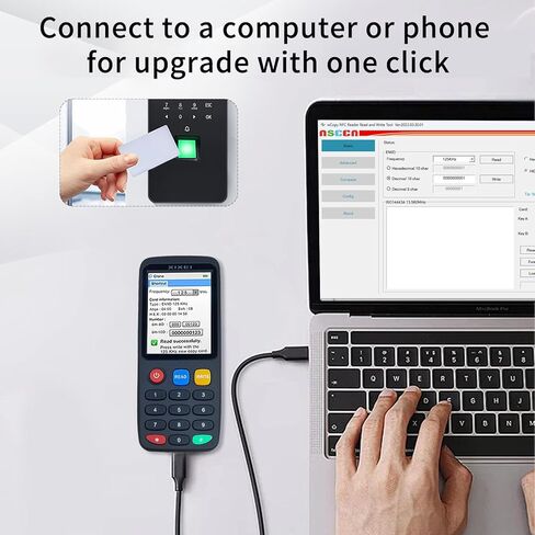 X7 RFID Reader Writer (RFID Copier Multi-Frequency Smart Card Reader ID IC Elevator Card RFID Writer for Access Control System with 125khz T5577 Key Fobs/Cards and 13.56mhz IC Key Tags) in Kuwait