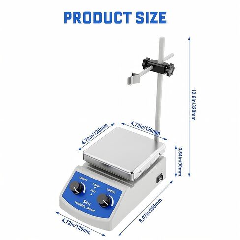 Magnetic Stirrer Hot Plate with Heating Control, SH-2 Lab Mixer, 1000ml Capacity in Kuwait