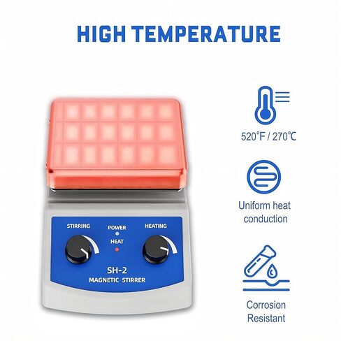 Magnetic Stirrer Hot Plate with Heating Control, SH-2 Lab Mixer, 1000ml Capacity in Kuwait