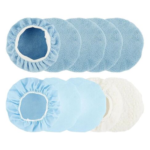 10Pieces Buffer Pads Cover Car Polisher Bonnet Orbital Bonnets Microfiber Waxers Set for Polisher Car Bonnets in Kuwait