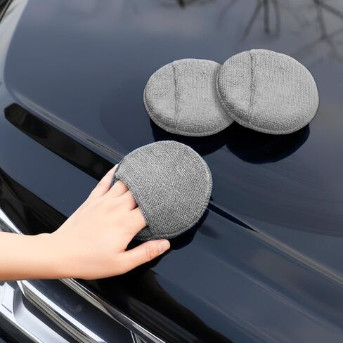 3 Pack Round Waxing Buffing Pads Polishing Sponges for Car Polishing Furniture Metal Auto Detailing Accessories(Grey) in Saudi Arabia