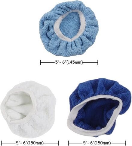 Jxngery Car Polishing Pad Bonnet Set Strong Microfiber Synthetic Fleece 12pcs for 5-6in Car Polisher in Kuwait