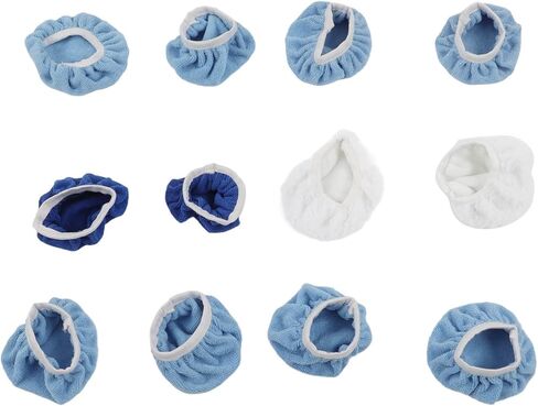 Jxngery Car Polishing Pad Bonnet Set Strong Microfiber Synthetic Fleece 12pcs for 5-6in Car Polisher in Kuwait