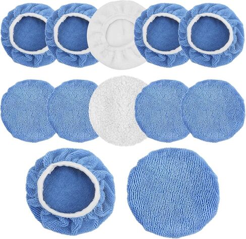Microfiber Car Polisher Bonnet Set 12 Packs Buffing Pad Waxer 2 Waxing Bonnets for Polishing Projects in Saudi Arabia