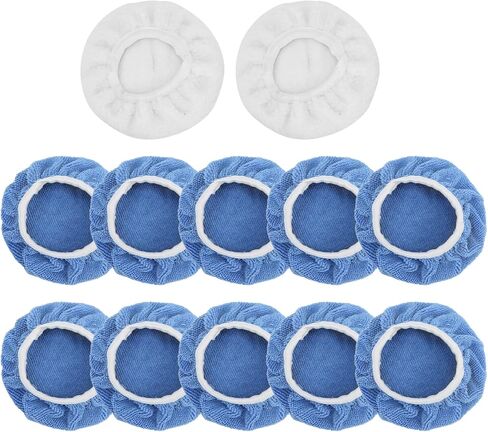 Microfiber Car Polisher Bonnet Set 12 Packs Buffing Pad Waxer 2 Waxing Bonnets for Polishing Projects in Saudi Arabia