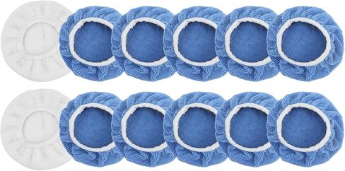 Microfiber Car Polisher Bonnet Set 12 Packs Buffing Pad Waxer 2 Waxing Bonnets for Polishing Projects in Saudi Arabia