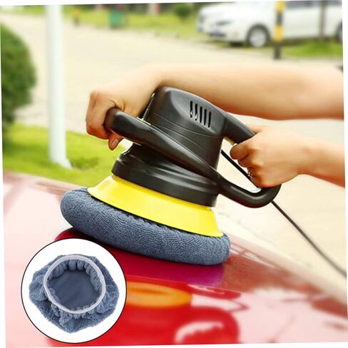 VALICLUD 5Pcs Coral Fleece Car Polishing Waxing Bonnets Pads Grey Soft Durable Reusable Grip Pads for Buffing Waxing and Detailing for Auto Interior in Saudi Arabia