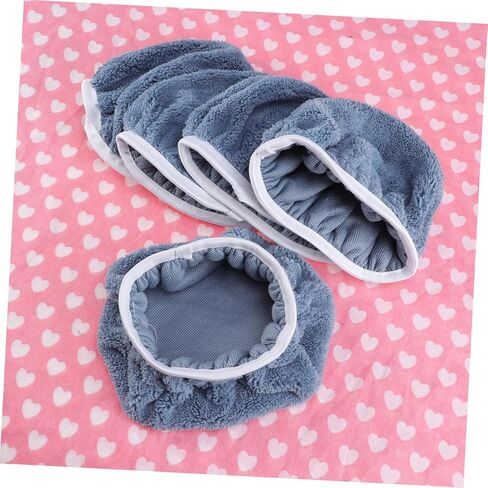 VALICLUD 5Pcs Coral Fleece Car Polishing Waxing Bonnets Pads Grey Soft Durable Reusable Grip Pads for Buffing Waxing and Detailing for Auto Interior in Saudi Arabia