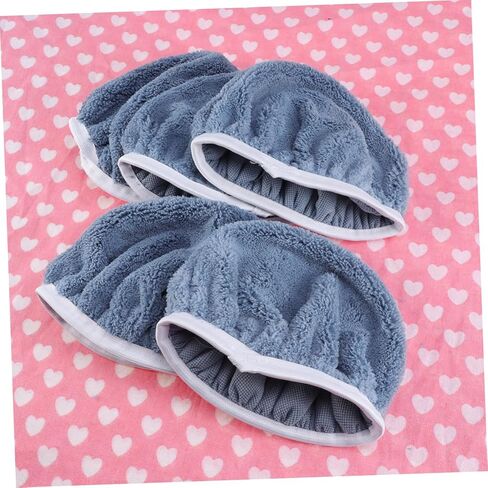 VALICLUD 5Pcs Coral Fleece Car Polishing Waxing Bonnets Pads Grey Soft Durable Reusable Grip Pads for Buffing Waxing and Detailing for Auto Interior in Saudi Arabia